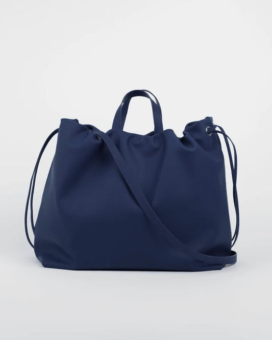 Sac Bandoulière Cuir Végétal Bleu Femme ANGELINES - Maroquinerie Artisanale Premium