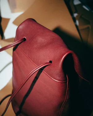 Mini Sac à Dos Cuir Marron & Or Rose IRENE — Artisanal Premium | Bmassy