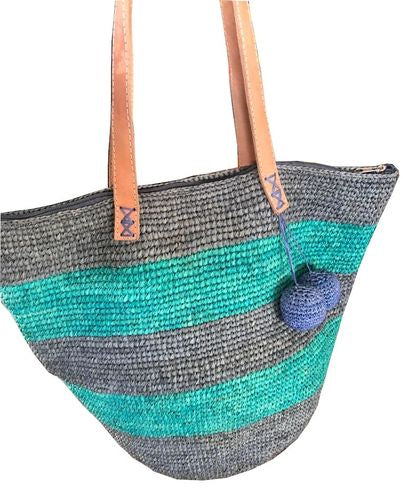 Sac à main bandoulier vert et gris