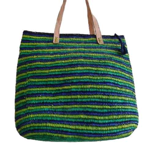 Sac à main raphia bandoulière femme vert artisanal coloré Madagascar
