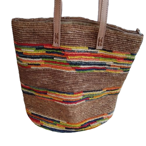 Sac à main raphia bandoulière femme modèle essentiel quotidien