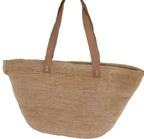 Sac à main raphia en bandoulière femme style classique naturel