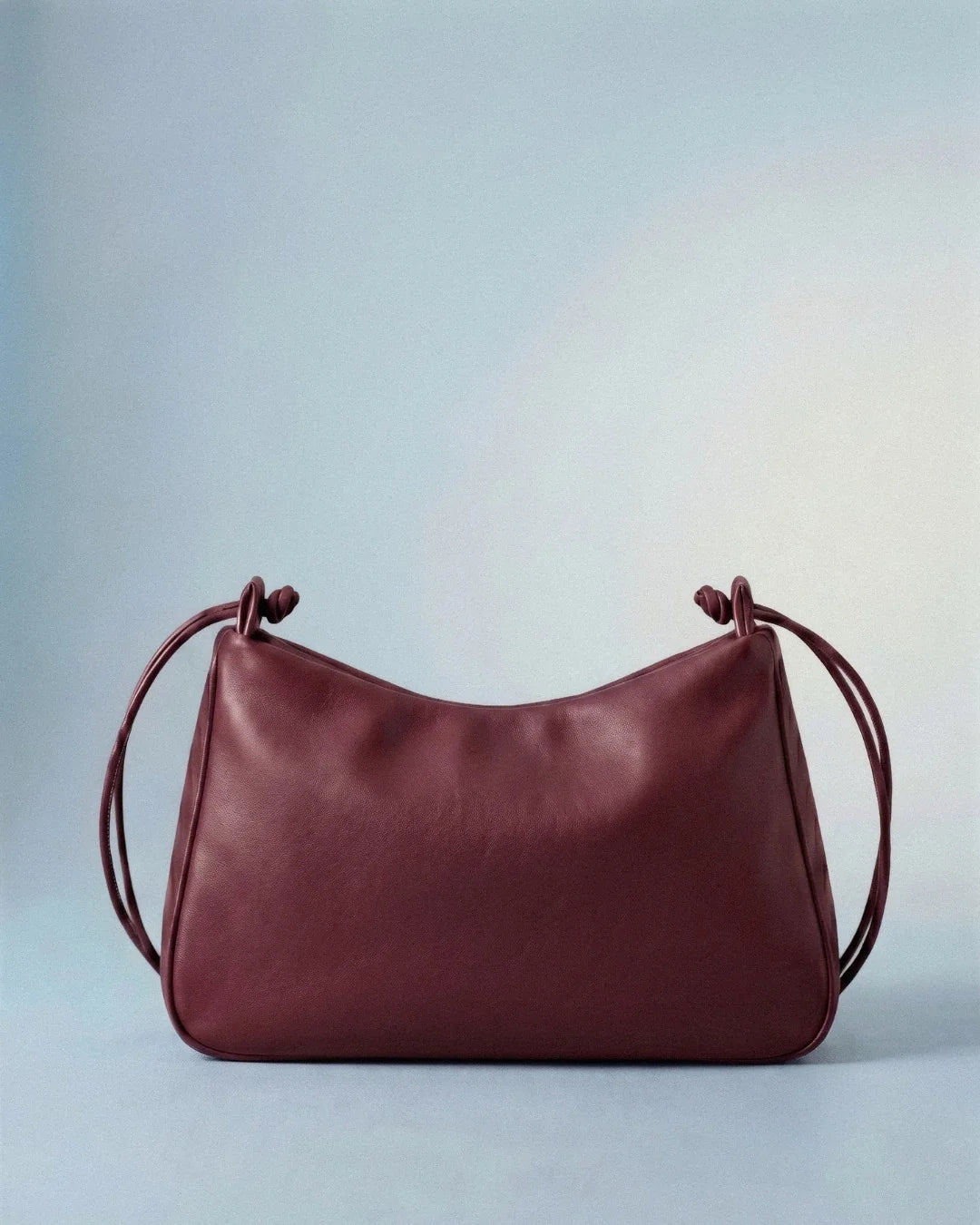 Sac à main LOLI en cuir véritable bordeaux, fait main - BMASSY 
