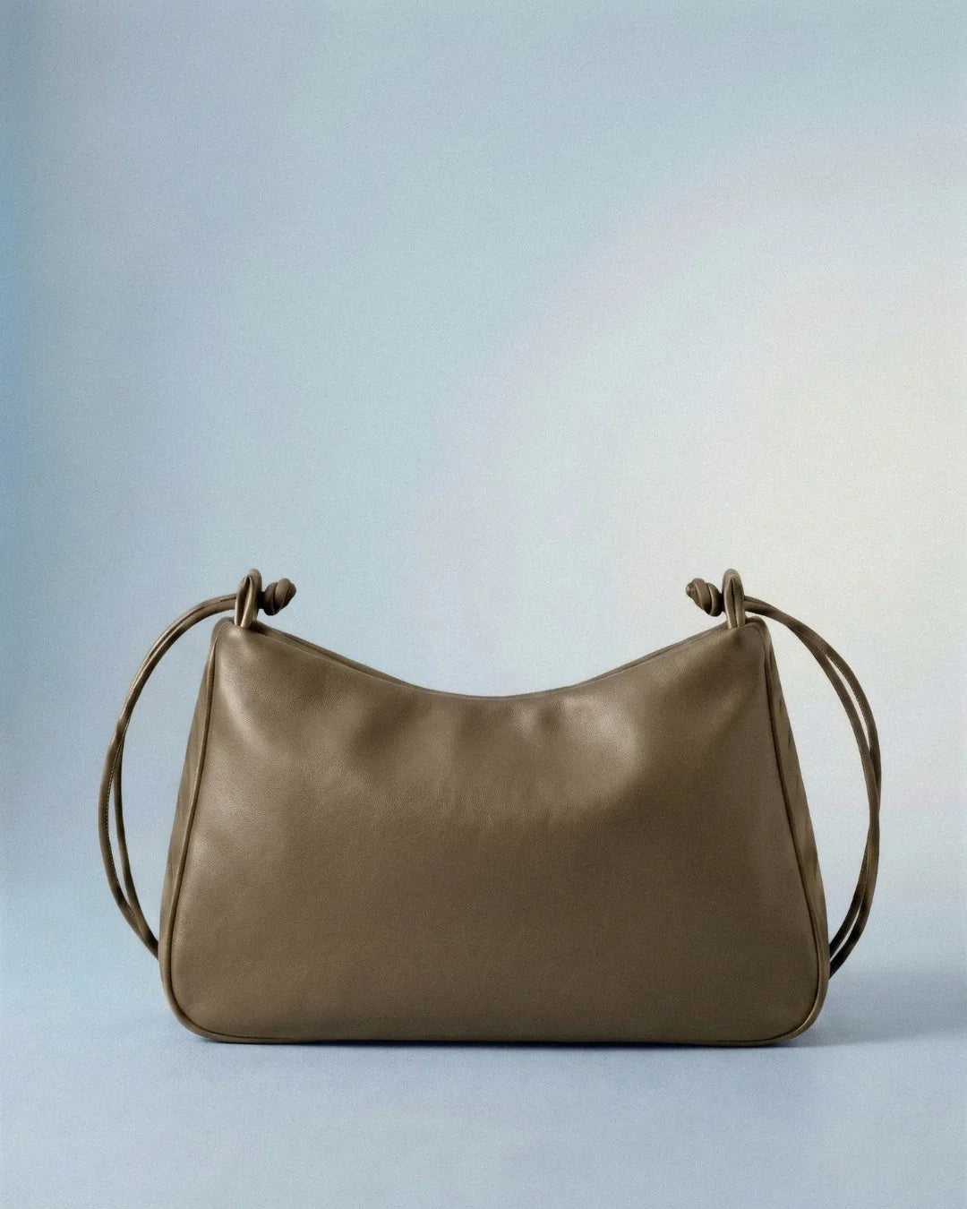 Sac à main LOLI en cuir véritable gris fait main - BMASSY