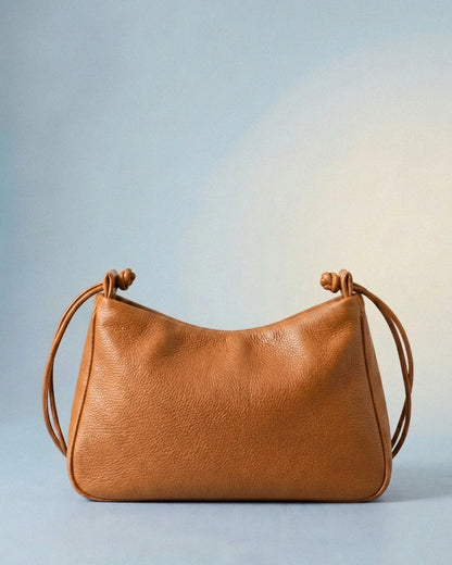 Sac à main LOLI en cuir véritable orange, fait main - BMASSY