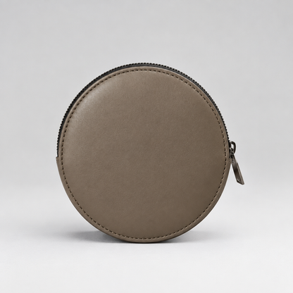 Pochette Almita Grande en cuir gris vue de dos bmassy