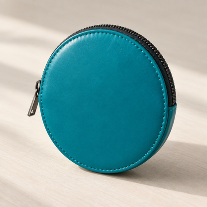 Pochette Almita Grande en cuir turquoise vue de dos 