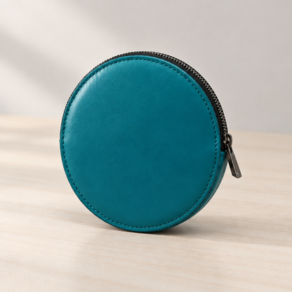 Pochette Almita Grande en cuir turquoise vue de face 