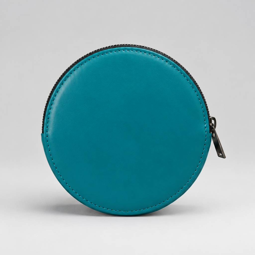 Pochette Almita Grande en cuir turquoise vue de face 
