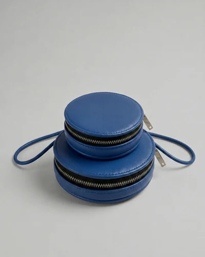 Grande Almita sac en cuir bleu fait main – bmassy