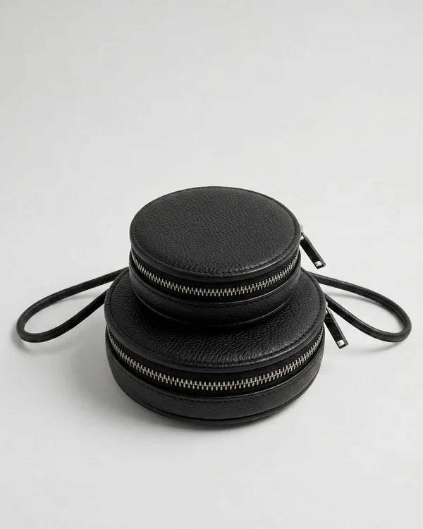 Grande Almita sac en cuir noir fait main – bmassy