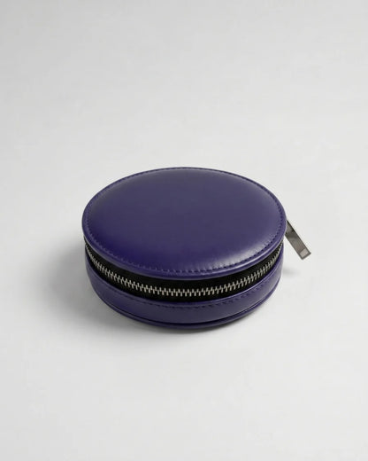 Pochette ronde Almita Mini en cuir violet foncé
