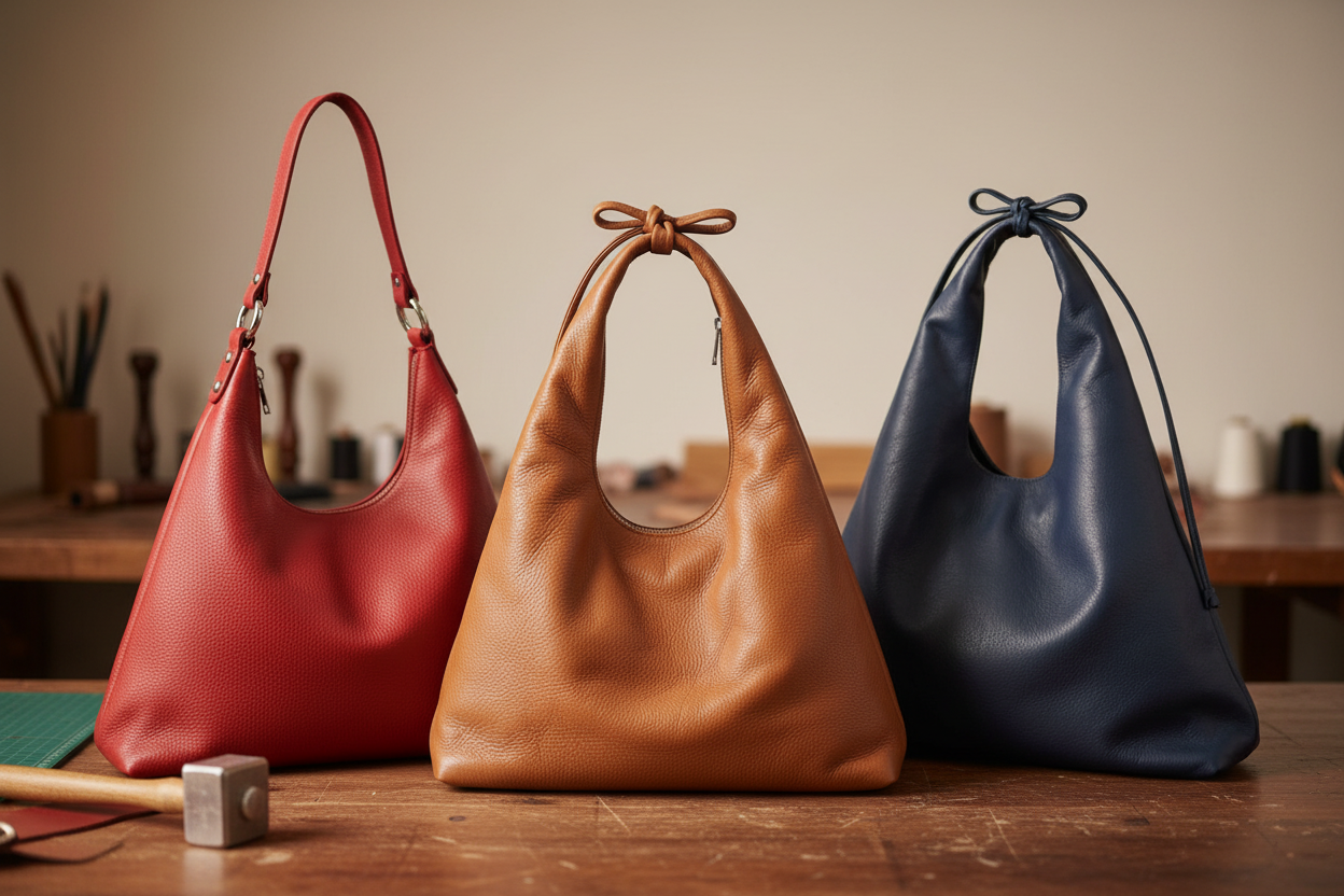 Sac Hobo LOLES — Cuir Tanné Végétal Silhouette Verticale | Bmassy