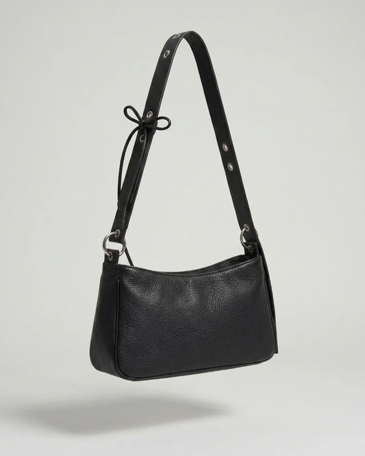 Sac bandoulière LOLI cuir tanné végétal coloris noir – Bmassy