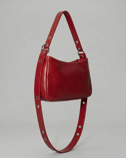 Sac bandoulière LOLI cuir tanné végétal coloris rouge – Bmassy