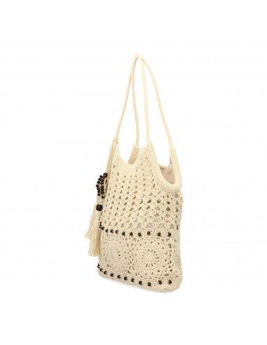 Sac bandoulière raphia claire artisanal fait main original femme élégante