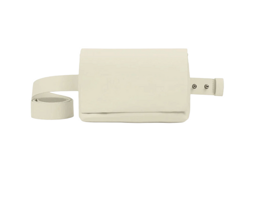 Sac bandoulière claire multiposition cuir forme banane femme naturel - Bmassy maroquinerie douce"
