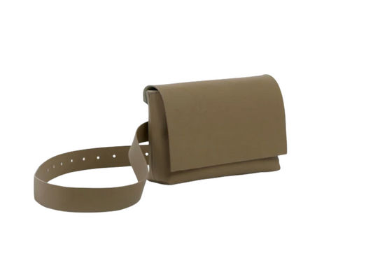 Sac baguette gris multiposition cuir forme banane femme sophistiqué - Bmassy élégance intemporelle