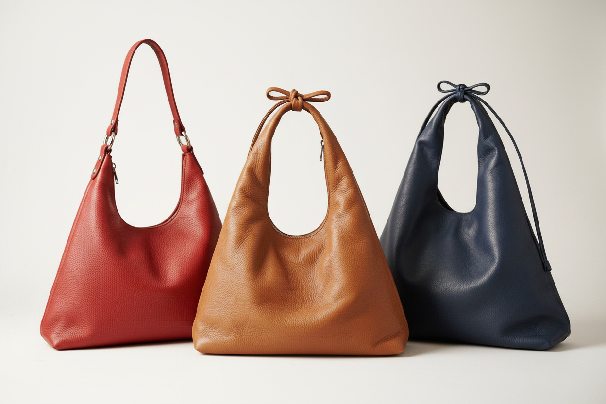 Sac Hobo LOLES — Cuir Tanné Végétal Silhouette Verticale | Bmassy