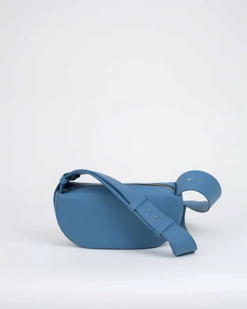 Sac à Main Baguette Bleu Clair Demi Lune Silicone Végan - Sac Artisanal Femme