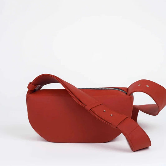 Sac à Main Baguette Rose Demi Lune Silicone Végan - Sac Artisanal Femme