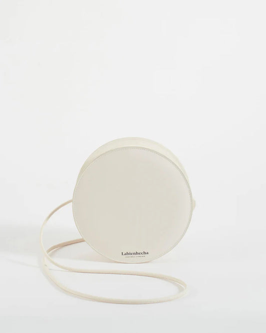 Mini sac rond blanc chic maroquinerie élégante femme