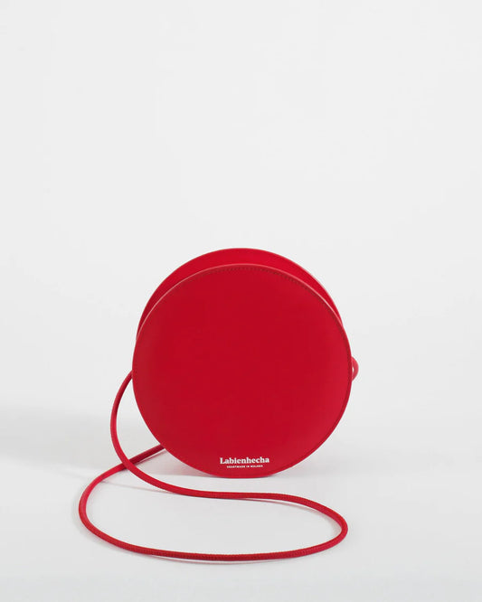 Sac rond rouge immaculé artisanat espagnol premium