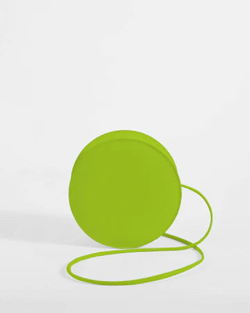 Mini sac rond vert clair femme maroquinerie artisanale premium