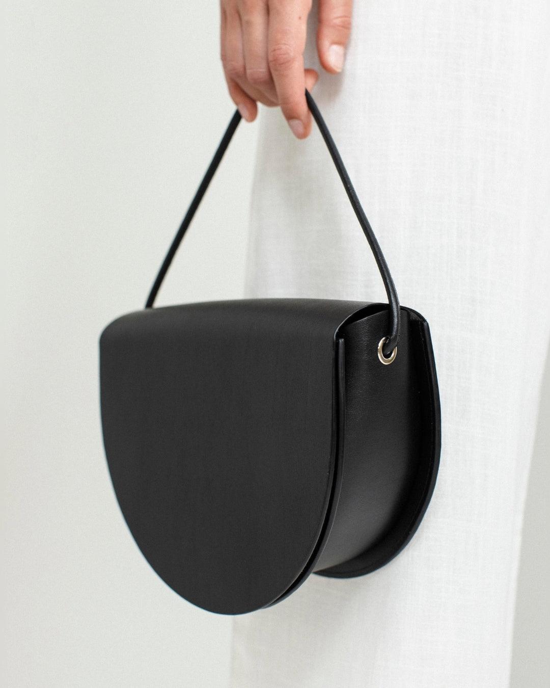 Sac à main noir pour femme de demi-lune