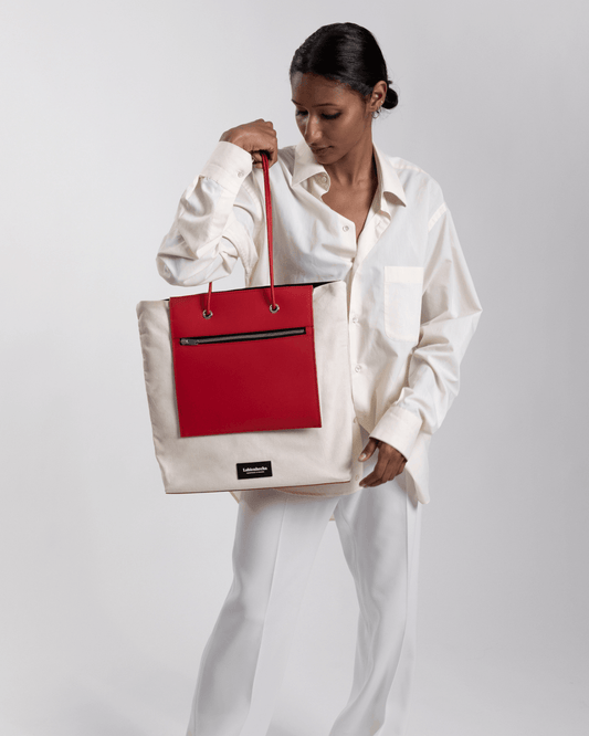 Sac à Main Réversible Rouge et Clair - Fourre-tout Grande Capacité