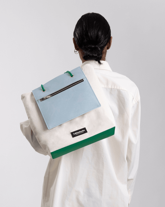 Sac à Main Réversible Vert et Blanc - Fourre-tout Artisanal Médiane