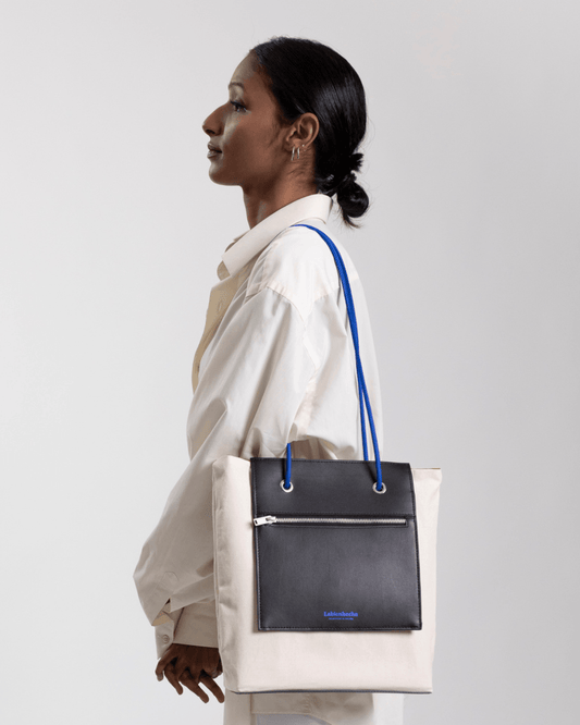 Sac à Main Réversible Gris et Blanc - Fourre-tout Artisanal Médiane