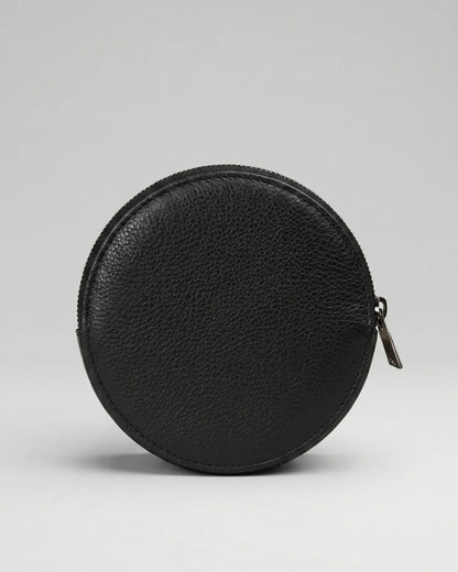 Pochette Almita Grande en cuir noir vue de face 