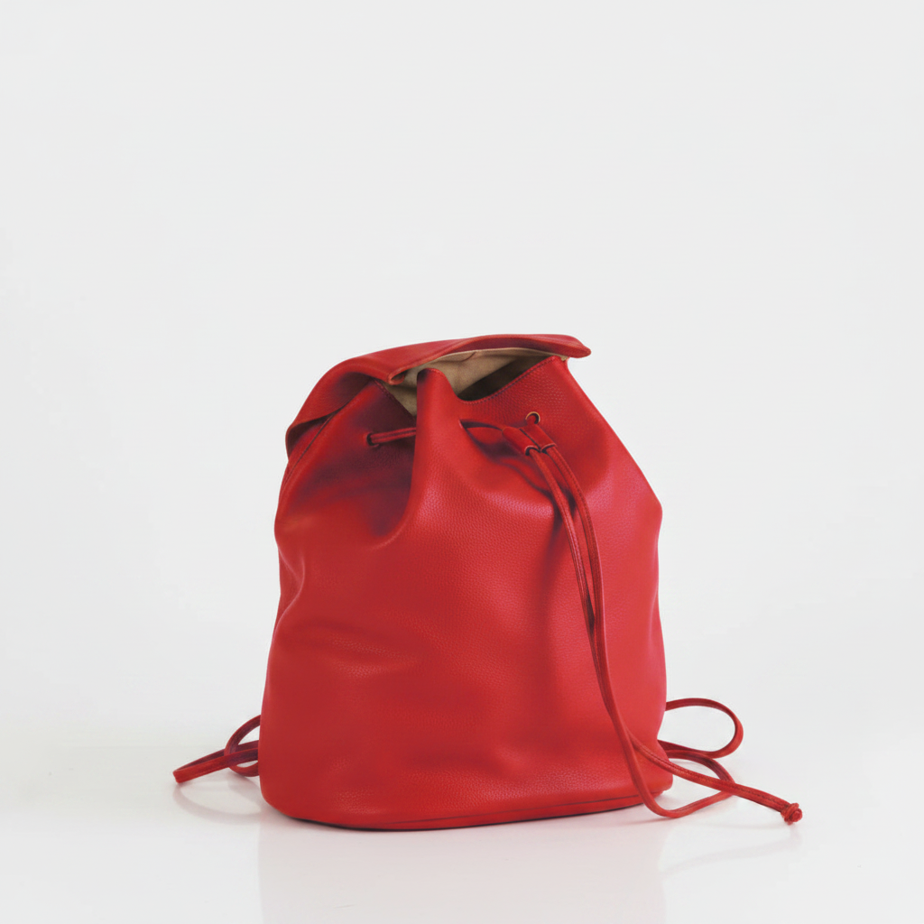Sac à dos cuir nappa rouge IRENE mochila entrouvert intérieur – Bmassy