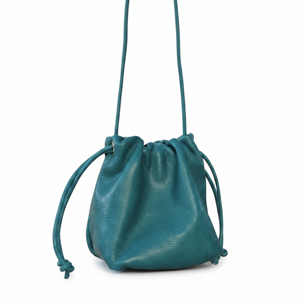 Sac à main Angelita vert canard en cuir tanné végétal – Bmassy