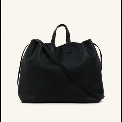 Sac à main ANGELINES Noir vue dos, cuir végétal artisanal – Bmassy