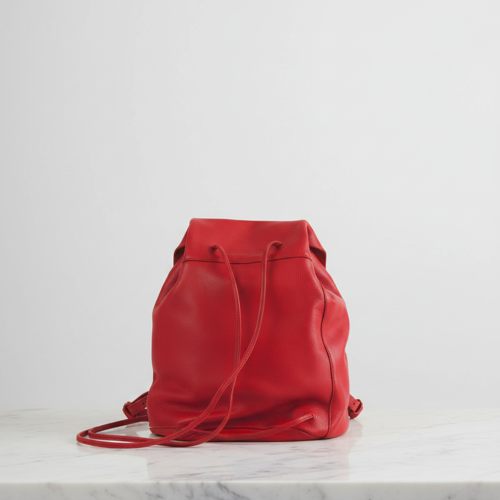 Sac à dos cuir nappa rouge IRENE mochila posé seul – Bmassy