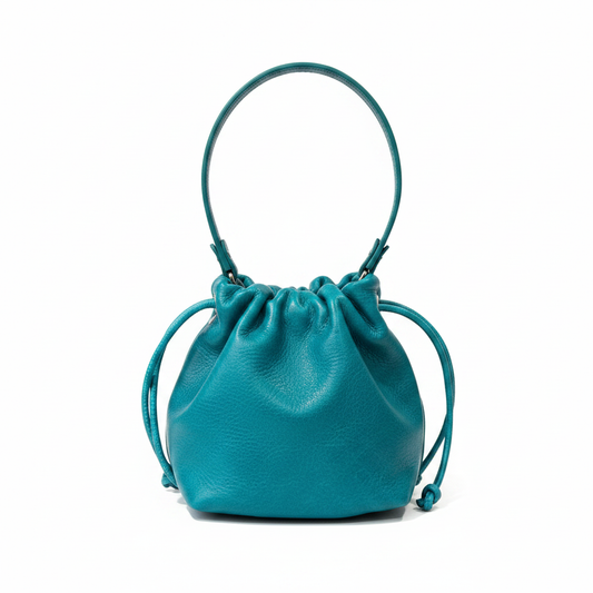 Sac à main Angelita vert canard en cuir tanné végétal – Bmassy