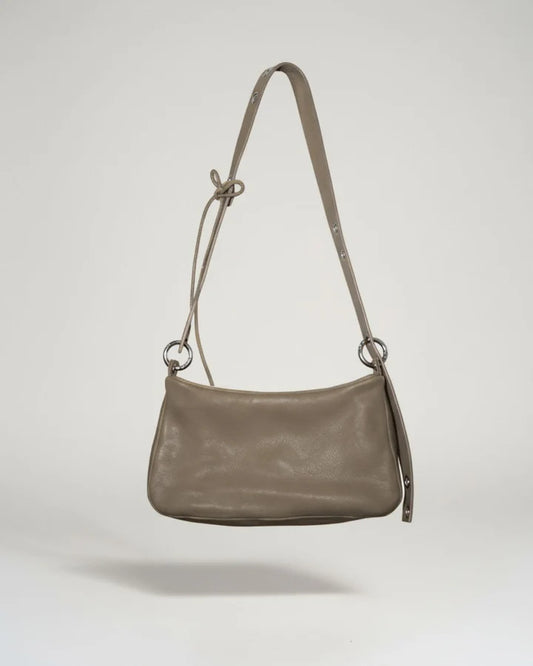 Sac cuir artisanal gris Loli – modulable fait main écoresponsable – Bmassy