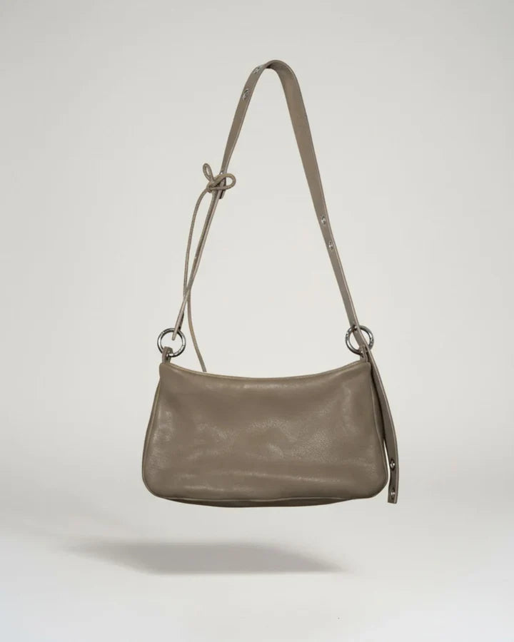 Sac cuir artisanal gris Loli – modulable fait main écoresponsable – Bmassy