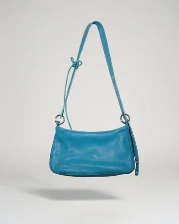 Sac cuir artisanal bleu Loli – modulable fait main écoresponsable – Bmassy