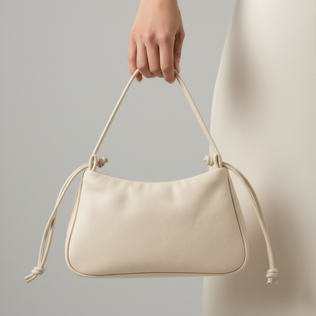 Sac à main LOLI en cuir véritable clair, fait main - BMASSY