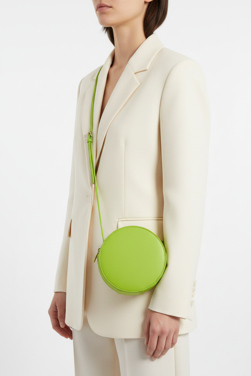 Mini Sac Rond Vert Clair - Maroquinerie Artisanale Premium