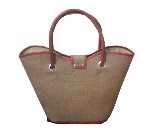 Sac à main en raphia – finition cuir