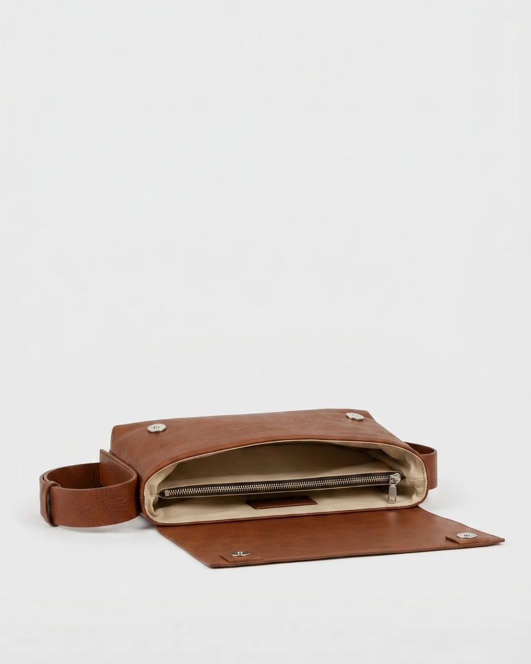 Sac baguette Fernanda jaune en cuir tanné végétal – vue interieur – Bmassy