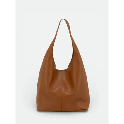 Sac porté épaule en cuir grainé bordeaux, vue de face