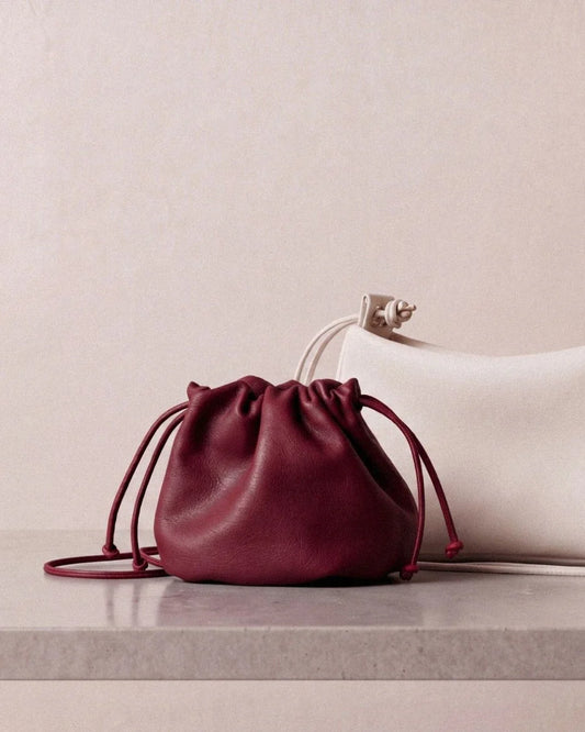 Sac à main Angelita bordeaux en cuir tanné végétal – Bmassy
