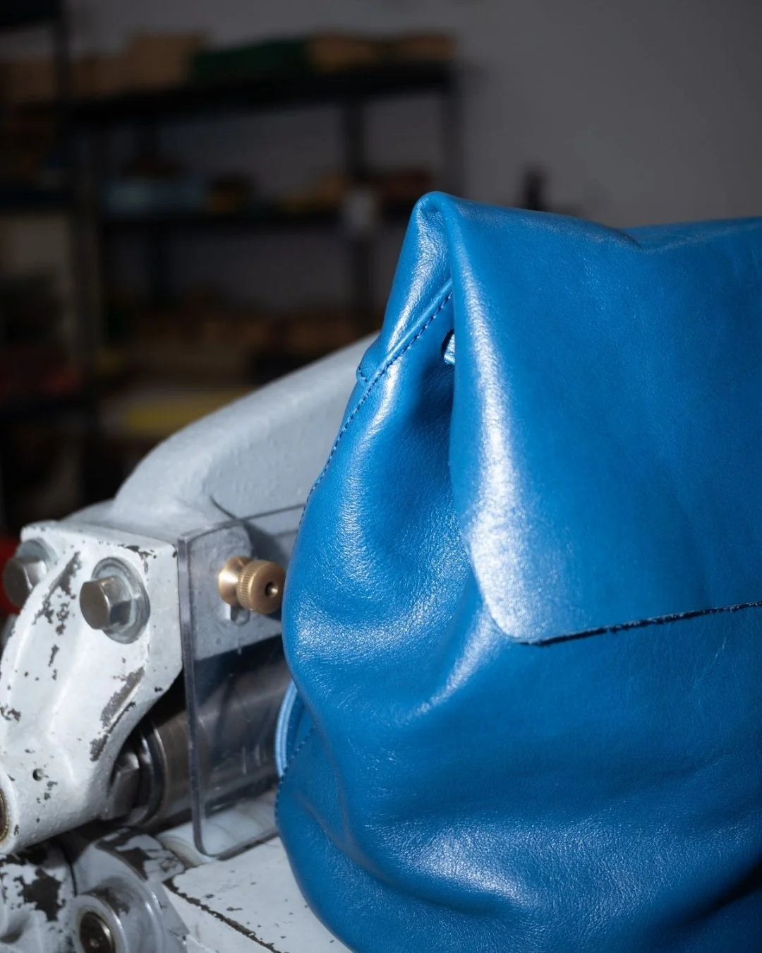Mini Sac à Dos Cuir Bleu IRENE — Artisanal Premium | Bmassy