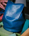 Mini Sac à Dos Cuir Bleu IRENE — Artisanal Premium | Bmassy