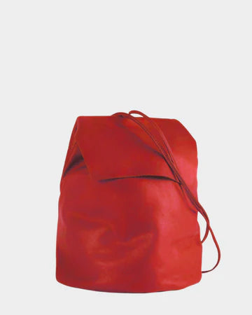 Sac à dos en cuir rouge passion fait main premium artisanal espagnol unisexe 